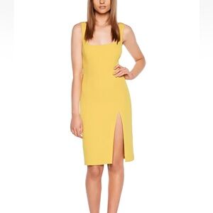 Bardot Leila Sheath Slit Dress/ Color Mustard Yellow Size US/10L